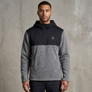 NWT Spyder Quarter-Zip Fleece Lined Hoodie